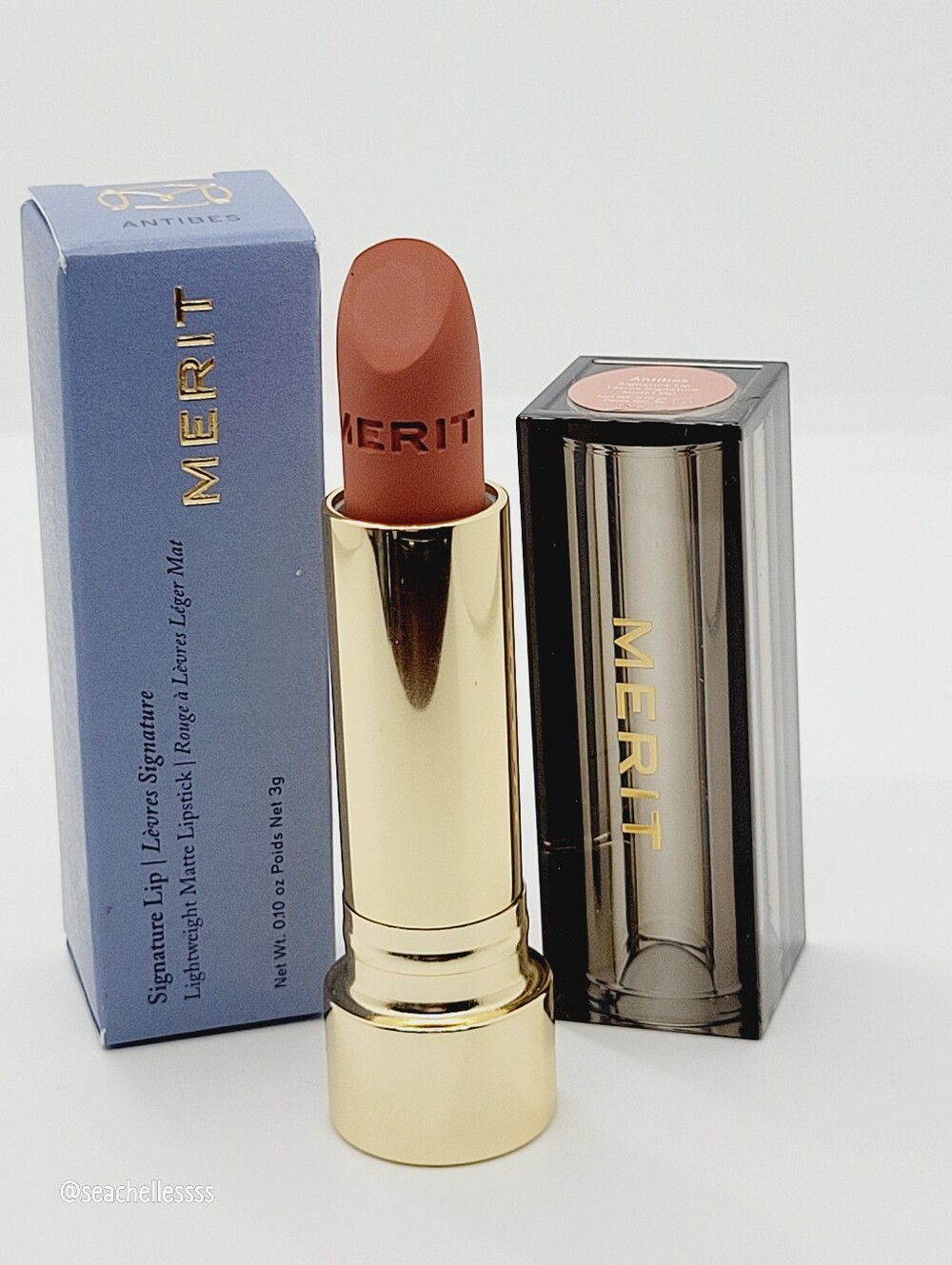 Antibes Merit Signature Lightweight Lipstick Matte Warm Brown Brand New Boxed